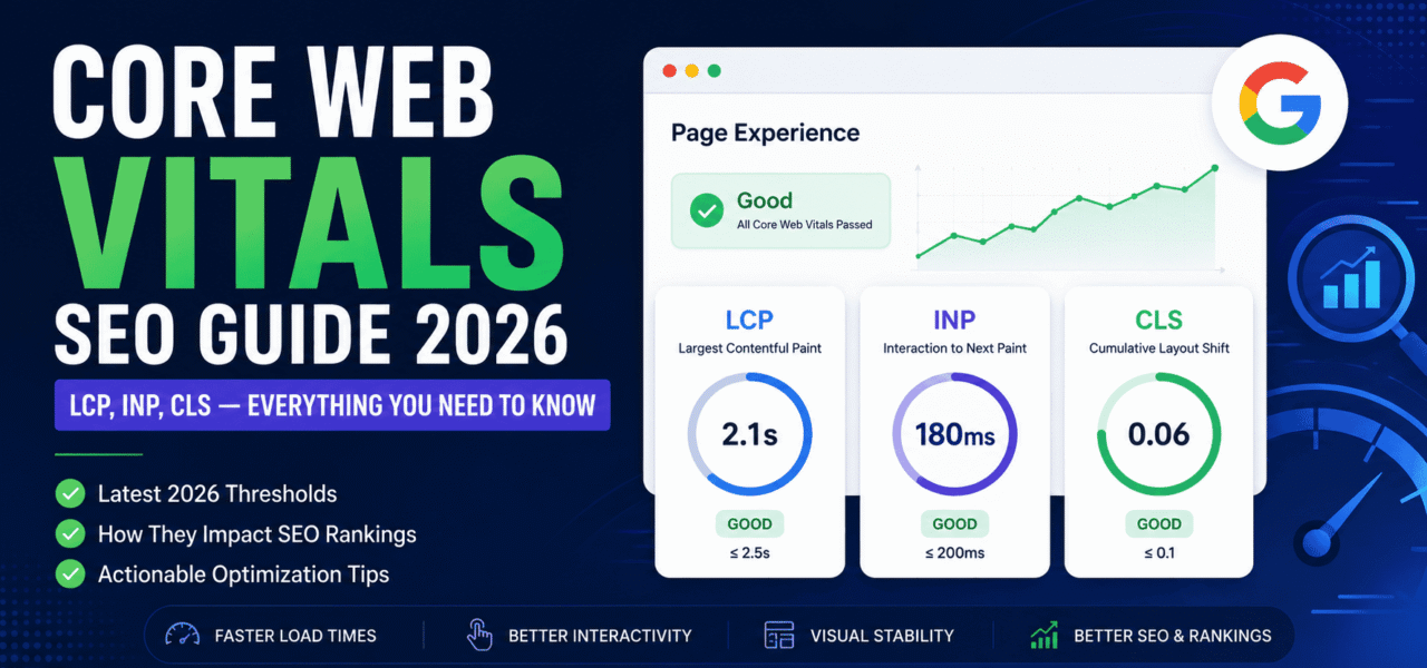 Core Web Vitals SEO Guide 2026: LCP, INP, CLS — Everything You Need to Know